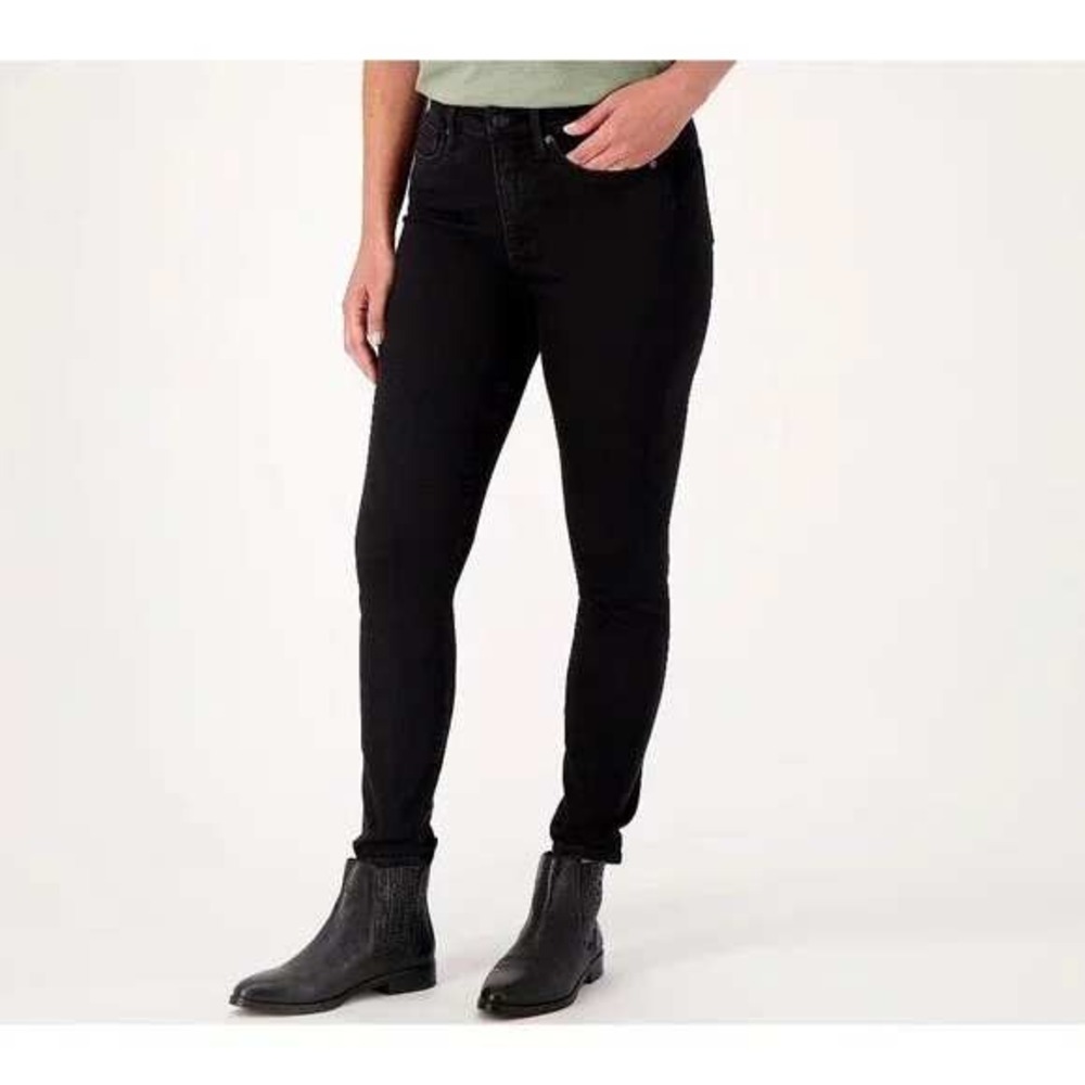 NYDJ Le Silhouette High Rise Ami Skinny Jeans Stellar Black Womens 16 Long